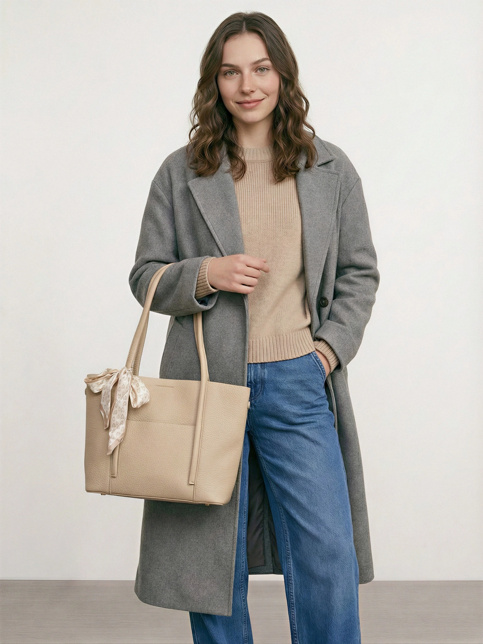 Сумка-тоут с декоративным платком в ассортименте